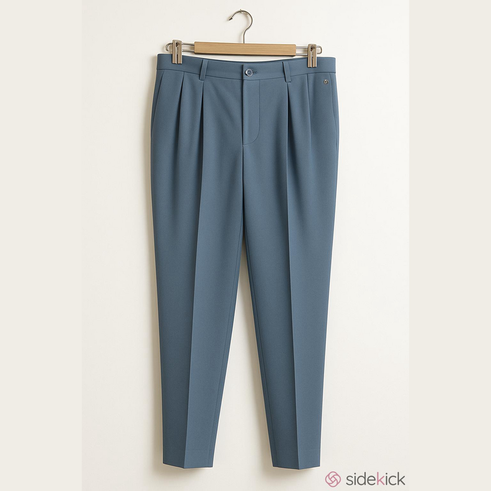 Escada Dusk Blue Mid Rise Pleated Pant In Euro Size 42 US 10